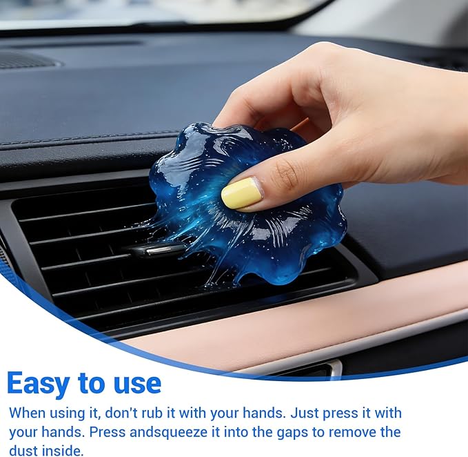 3 Jars Car Cleaning Gel, Auto Interior Cleaning Putty with Puller, Dust Remover for Car Vents, Keyboard & Detailing