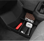 LUWU 2025 2026 B MW iX Lower Center Console Organizer for 2022-2026 iX xDrive45 xDrive60 M70 Accessories Armrest Console Storage Box Armrest Organizer Insert Tray Glove Organizer Tray TPE Material