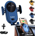 Smart Car Wireless Charger Phone Holder, Fashion Car Charger, Smart Sensor Car Wireless Charger, Automatic PhoneHolder forCar, for All Phone (Blue)