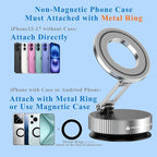 Vacuum Magnetic Phone Holder for Car,Full Metal Body,Vacuum Suction Phone Mount,Magsafe Car Mount for iPhone, Folding Holder for iPhone and Android (White)