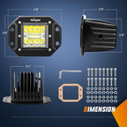 Nilight 4PCS 42W Flush Mount LED Light Pods - Upgraded Spot Flood Combo Beam Driving, Work, Backup, Reverse, Grill Mount Light for Offroad 4x4 Truck SUV
