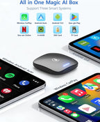 2026 Magic Box 3.0 CarPlay Android Auto & Wireless Carplay Adapter Dual WiFi + 4G Split-Screen & Cast Mirroring Screen Supports Play-Store Dowanlaod Any App for OEM Wired Car Play