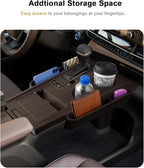 2026 Sienna Center Console Organizer - for 2021-2025 2026 Toyota Sienna Silicone Center Console Cover Tray - 2021-2026 Sienna(XLE/XSE/Limited/Platinum/Woodland Edition) Interior Accessories(Brown)