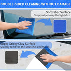 2 Pack Clay Towel Auto Detailing 12 x 12 Inch Fine Grade Clay Bar Towel for Car Detailing Microfiber Car Cloth Cleaner for Cleaning & Release of Paint Contaminants, Blue