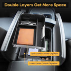 LFOTPP 2026 Palisade Center Console Organizer - 2PCS Upper + Lower 2026 Palisade/Palisade Hybrid Armrest Storage Box Tray - 2026 Palisade Hybrid Accessories - Only Fit Calligraphy Trim