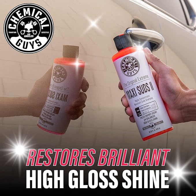 Chemical Guys TORQ Foam Blaster Wash & Wax Kit with Maxi Suds II Car Wash Soap and Blazin' Banana Sprayable Car Wax (3 Items, 32 Fl oz)