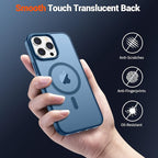 SUPFINE Magnetic for iPhone 12 Pro Max Case (Compatible with MagSafe) (Military Grade Drop Protection) Translucent Matte Shockproof Phone Cover,Deep Blue