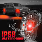 4 Pods Red Rock Lights 24 LEDs Chips Waterproof Neon Trail Rig Lamp Underglow Lights for Car Truck Motorcycle SUV ATV UTV (Red)