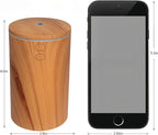 USB car Aromatherapy Machine, air humidifier, ultrasonic Aromatherapy Diffuser, with 7 Color LED Lights, Suitable for Cars, Offices, Travel, Household Cars (Light Wood Grain Color)