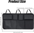 Car Trunk Organizer, Backseat Hanging Trunk Organizers and Storage, Waterproof Collapsible Cargo Storage Bag with 4 Pockets & 4 Mesh Pouches, Car Interior Accessories for SUV, Truck (Black)