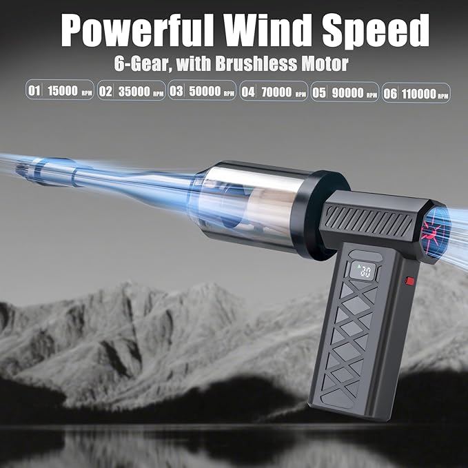 Compressed Air Duster and Car Vacuum Two-in-one，Household mini air blower gun，compressed air duster，Portable Handheld Car Vacuum Cleaner，Ideal for cleaning computers keyboards, outdoor cooling