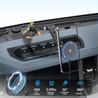 Wireless Charging Phone Mount for Ford Bronco 2021-2026 2/4 Door, Aluminum Alloy Phone Holder, Magnetic Wireless Charger for Ford Bronco, for Ford Bronco Accessories with C-C Cable