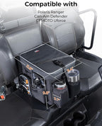 KEMIMOTO UTV Center Console Bench Seat Box, 1680D Oxford Cloth Water Resistant 18L Seat Storage Bag Armrest Storage Box Tool Organizer, Compatible with Polaris Ranger Can-Am Defender CFMOTO Uforce