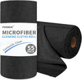 Puomue 55 Pack Microfiber Cleaning Cloth Roll, Tear Away Reusable Towels, 11" X 9", Ultra Absorbent & Lint Free Microfiber Cloth for Cleaning Cars, Kitchen, Window, Home and Shop, Black