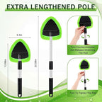 FoldTier 8 Pcs Car Windshield Cleaner Kits with Extendable Handle, 5 Microfiber Towel Pads, 1 Brush, 1 Empty Spray Bottle for Auto Glass Wiper Suvs Rvs & Home Windows (Green)