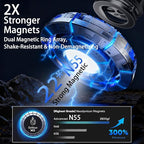 JKSML Magnetic Car Phone Holder [98LBS Strongest Suction & 2800gf Magnetic] 360° Adjustable Foldable Car Mount for Magsafe, Versatile for Car/Gym/Mirror Mount/Daily Stand, for iPhone & Android, Black