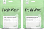 Fresh Wave Odor Eliminating & Deodorizing Packs | 2 Bags of 6 Each | Safer Odor Relief for Small Spaces | Natural Plant-Based Odor Eliminator | Odor Absorbers for Home, 3.6 Ounce (Pack of 2)