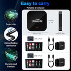 3-in-1 Wireless Carplay Adapter Support Apple CarPlay & Android Auto, Magic Video AI Box for Streaming Netflix YouTube,Upgraded Dual-Band WiFi, Converts Wired to Wireless Car Play for iPhone/Android