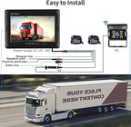 Hodozzy Dual Backup Camera Monitor System for RVs,-7 Inch LCD Screen with 2 Cameras, IP68 Waterproof, 18IR Night Vision, Rear View Camera 4-Pin Cable for Car, Truck/Trailer/Bus/Van/Caravan (12V-24V)