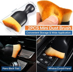Curveball Detail Brush, Car Ultra Soft Bristles Detailing Brushes, 4PCS Professional Auto Cleaning Brush, Covers Large Area Inside or Outside Vehicles, Exterior Interior Brush- Gray