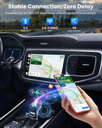 Wireless CarPlay Adapter for iPhone & Android Auto, No Delay, Fast & Stable Connection, Plug & Play, Converts Wired to Wireless Carplay Dongle for iOS 10 Android 11 and Above, USB-A/Type-C Port