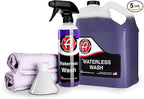 Adam's Polishes Waterless Car Wash Kit - Car Cleaning Supplies for Car Detailing | Safe Ultra Slick Lubricating Formula for Car, Boat, Motorcycle, RV | No Garden Hose, Wash Soap or Foam Cannon Needed