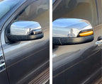 iJDMTOY Semi-Clear Lens Amber LED Dynamic Sequential Blink Side Mirror Turn Signal Light Assembly Kit Compatible With Ford 2019-2023 Ranger Lariat Chrome Housing ONLY