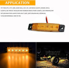 PSEQT 10 Pcs LED Rock Strip Lights Car Underglow Wheel Fender Well Lighting Kits Waterproof for Golf Cart Wrangler Offroad Truck RV UTV ATV Snowmobile (Amber Yellow)