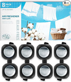 Car Air Freshener Vent Clips, 8 Pack, Provides Long-Lasting Scent, Up to 240 Days (Linen)