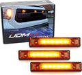 iJDMTOY 3pc Amber LED Center Grille Running Light Kit Compatible With 2014-2021 Toyota Tundra w/TRD Pro Grill (Amber Lens w/Wiring and Hardware)