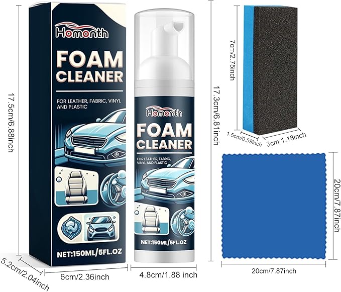 5 OZ (150 ml) Car Multi-Purpose Foam Cleaner, Interior Cleaner, Car Interior Ceiling Leather Seat Power Foam Cleaning