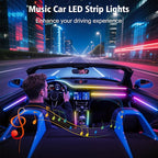 118" Acrylic Interior Car Lights, 0.08in Ultra-Thin Thickness Ambient Lighting Kits with Smart APP, RGB 2 in 1 USB Powered Car LED Strip Light Music Sync Neon Strip for Vehicle (2 * 59in)