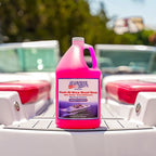 Marine Seapower Wash-N-Wax Boat Soap - Highly Concentrated Carnauba Wax - Ceramic Formulation - Delivers a Deep Clean & Glossy Protected Finish - pH Neutral Formula - Cherry Scent, 1 Gallon (128 oz)