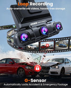 ENLIK Dash Cam Front and Rear 360 Dashcam 4 Channel Car Camera Dash Camera for Cars, QHD 2K+1080P*3 Camara with 128GB Card, 5G WiFi &APP Control, Night Vision/G-Sensor, 168°Wide Angle, Parking Mode