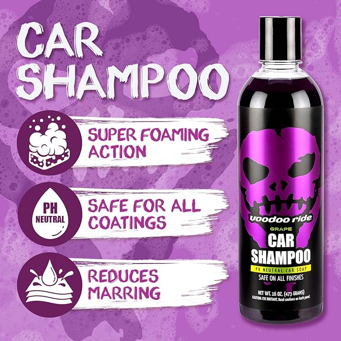 Voodoo Ride ® VR-1002 Grape Car Shampoo Purple Grape Scented Car Wash Soap 16oz