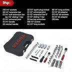 Hantinstom Ultimate Sockets Set Comprehensive Hand Tool Set Perfect for Home Essentials College Dorm Car Emergency Kit Ideal Apartment Essentials & Men’s Tools Gift (94pcs)