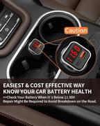 USB C Car Charger Adapter with Volt Meter, 30W Cigarette Lighter Adapter with Voltmeter, Type C Car Charger Fast Charging 12V, PD & QC 3.0 Compatible with iPhone 15 Pro Max, Samsung Galaxy S24