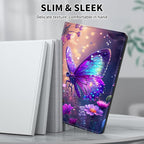 for Kindle 10th Generation Case 2019 Released 6",PU Leather Cute Slim Folio Adjustable Stand Smart Cover with Auto Wake/Sleep Case for 6 Inch Kindle 10th Gen 2019,Glitter Butterfly
