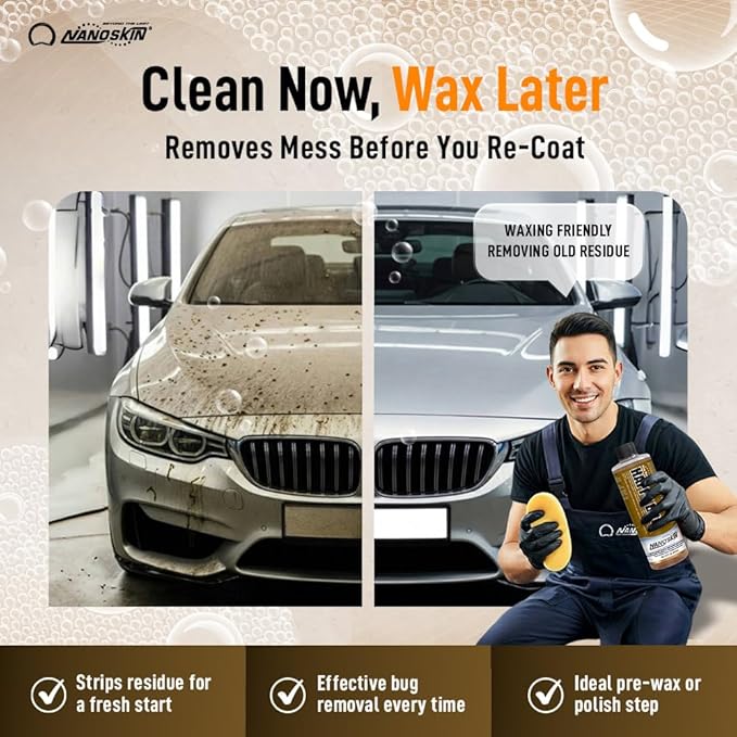 Nanoskin Bug Remover 16 oz – Exterior Cleaner & Degreaser for Bug Residue, Grime, Plastic, Metal, Chrome, Windows & Mirrors – Safe for Car Paint, Wax, Clear Coat, Trucks, Motorcycles & RVs