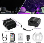 Starlight Headliner Kit, Dual Color Twinkle & Meteor 2 in 1 Fiber Optic Lights, 1000pcs*0.03in*13.1ft, APP & Remote Control, 18W Music Star Lights for Car/Home Ceiling