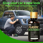 Kingvo Plastic Restorer for Cars, Black Plastic Trim Restoration,Vinyl Trim Restorer Automotive Hydrophobic Ceramic Coating with Foam Applicator,30ML(4-Pack)