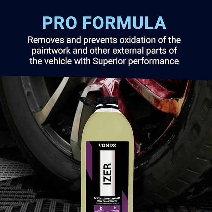 Vonixx Izer Iron Remover| pH-Neutral, Non-Acidic Formula | Easy Application | Reduced Odor Formula | Keep Your Vehicle Looking Like New | Car Detailing Supplies | 101.4 fl oz (3L)