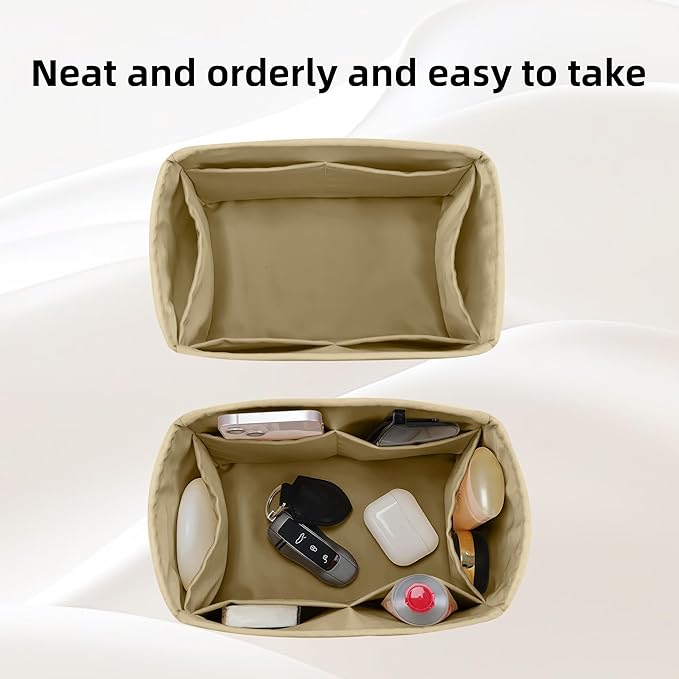DGAZ Silk Purse Organizer Insert Fits LV Speedy 16/20/25/30/35/40/45 bags，Silky Smooth Bag Organizer，Luxury Handbag & Tote Shaper(S2 trench,SP45)