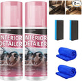 2Pcs Car Interior Cleaner, New Polishing Cleaner, All Purpose Car Interior Detailer Spray, Interior Detailer Spray Suitable for Cleaning Rubber, Plastic, Leather Surfaces Inside the Car (2*100ML)