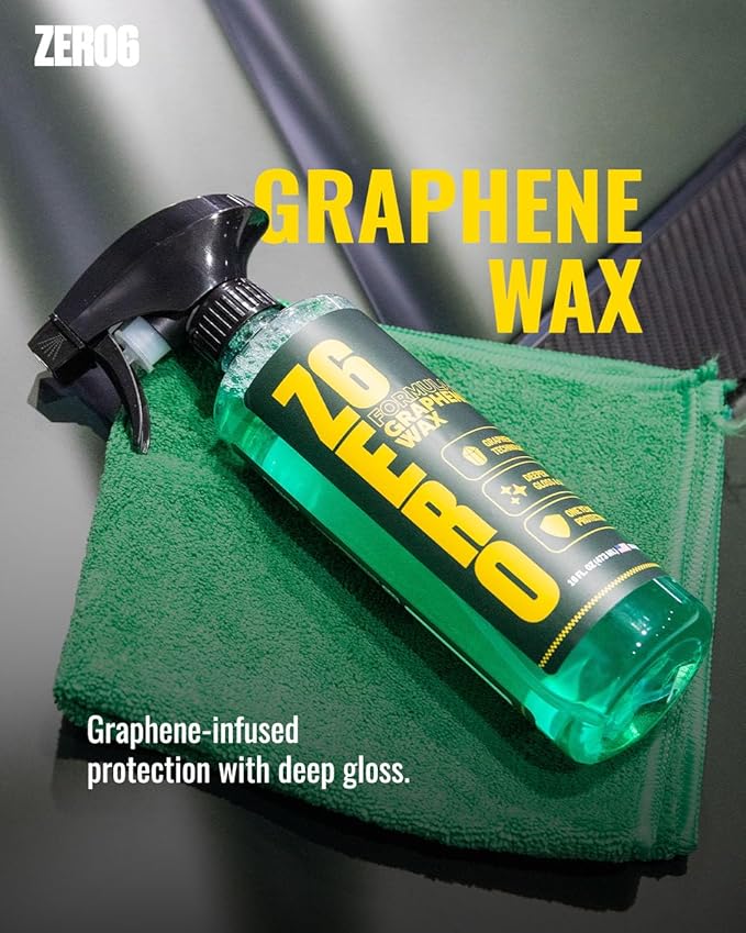 ZER06 Ceramic Graphene Spray Coating for Cars – High Gloss Paint Protection, Hydrophobic Ceramic Wax with Graphene for Long-Lasting Shine and Protection (16 oz) (1 GALLON)