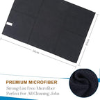 VIVOTE Microfiber Kitchen Dish Towels Waffle Weave Super Soft & Absorbent Tea Towels, Dish Cloths for Kitchen 3 Pack Black 16 x 22 Inch