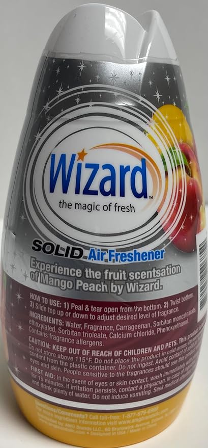 Wizard The Magic of Fresh gel Air Freshener, solid air freshener 7.8 oz mango peach (Pack of 6)