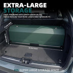 Car Trunk Organizer Sturdy Car Storage Organizer with Lid and Push-pull Handle Collapsible Leather Cargo Organizer for Suv, Truck, Sedan, Van (Green, 40.5 x 11.4 x 12.2in)