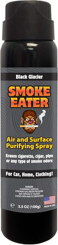 Smoke Eater Odor Eliminator Aerosol Spray, Black Glacier, 3.5 oz — Tea Tree Oil Breaks Down Smoke at the Molecular Level