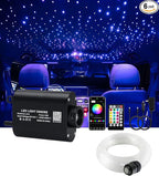 16W APP Fiber Optic Starlight Headliner Lights Kit, 300pcs*0.03in(6.5ft/2m) Optical Fiber Star Music Activated RGBW Ceiling Light Kit for Car Headliner Star/Home